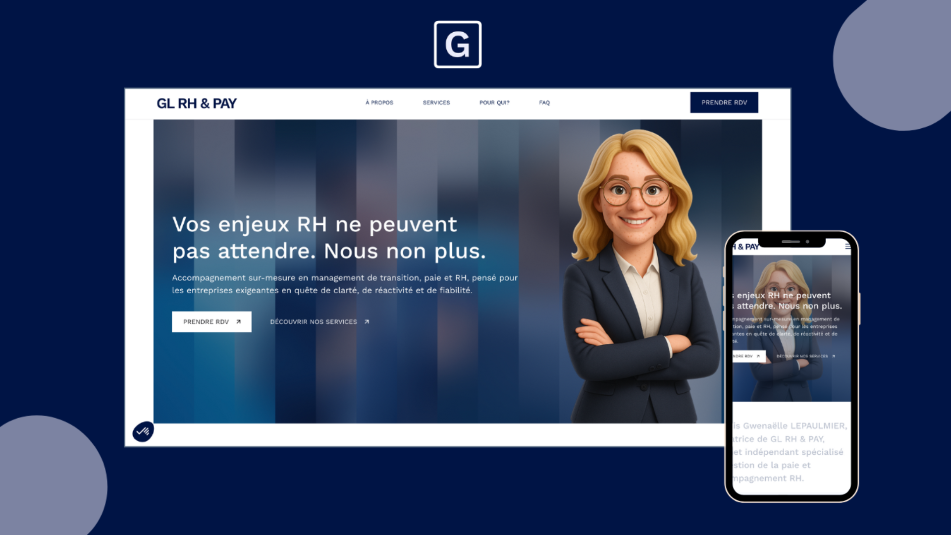 Aperçu du site web GLRH & PAY réalisé par Ajdaini Studio