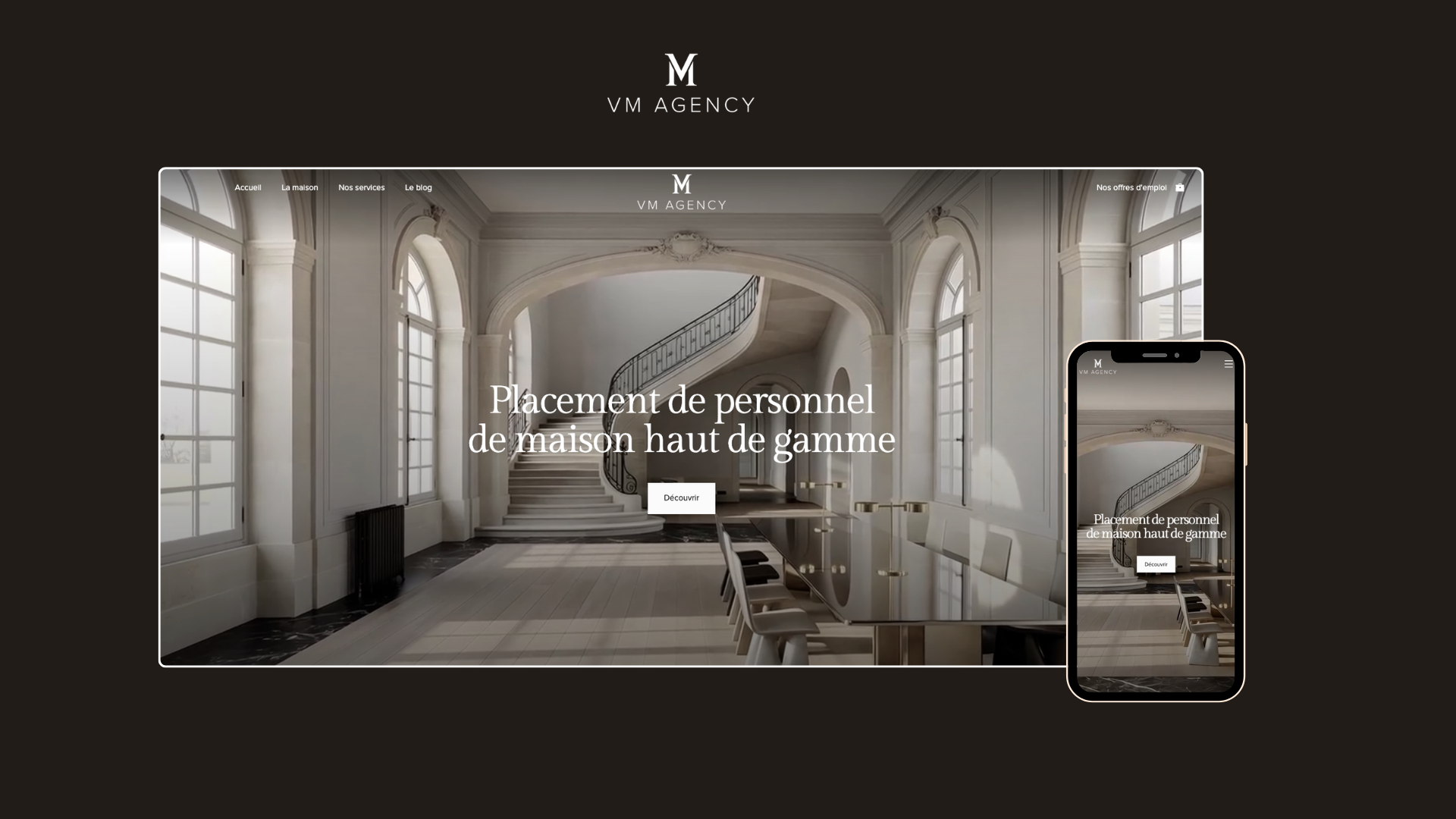 Aperçu du site web VM AGENCY réalisé par Ajdaini Studio