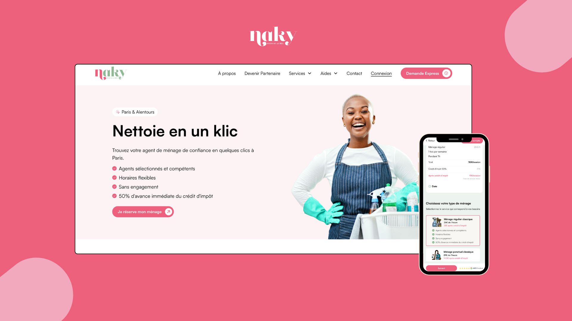 Aperçu du site web NAKY réalisé par Ajdaini Studio